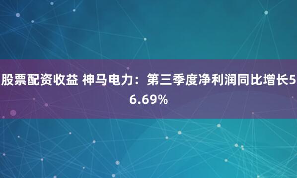 股票配资收益 神马电力：第三季度净利润同比增长56.69%